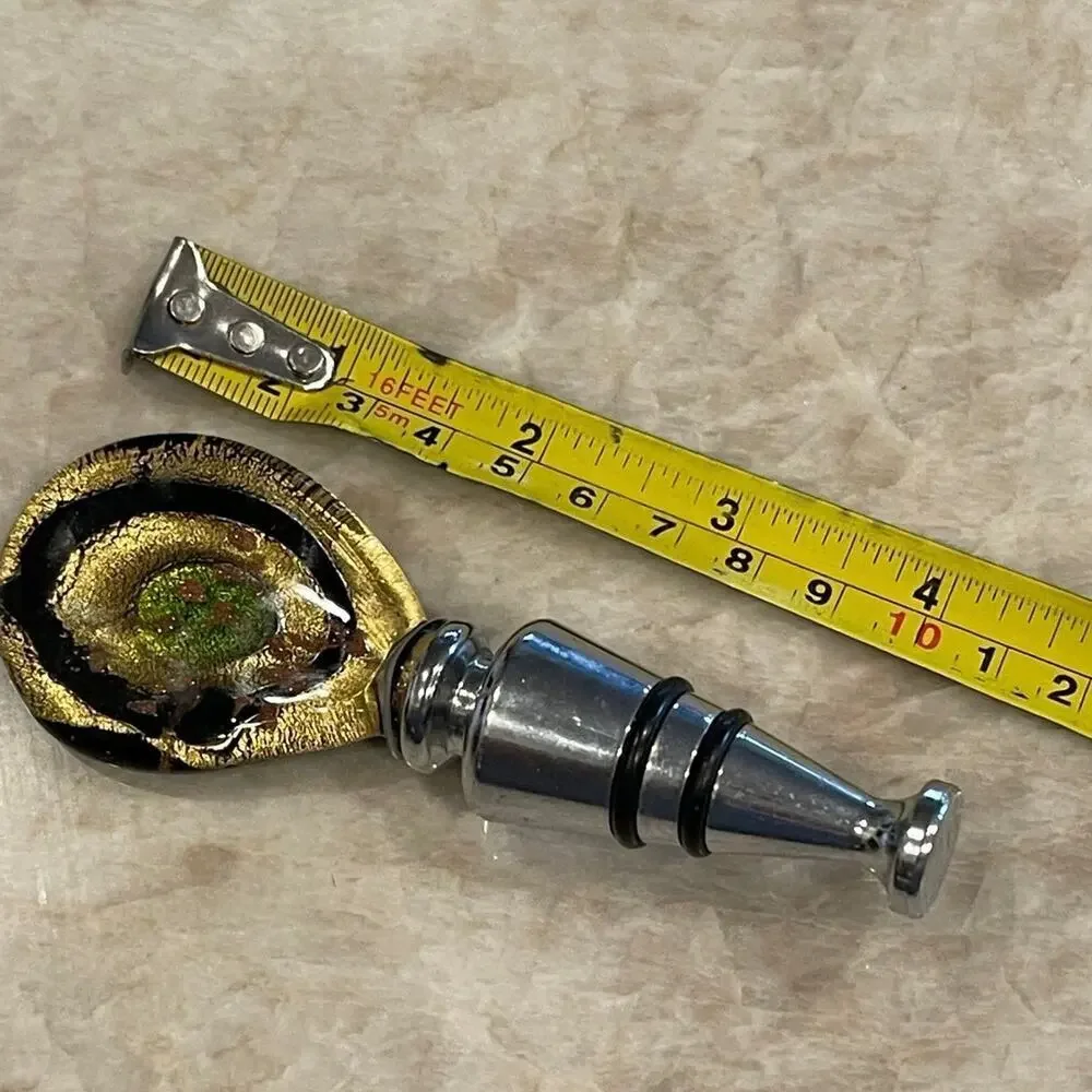 Gold Murano glass wine stopper Italy
